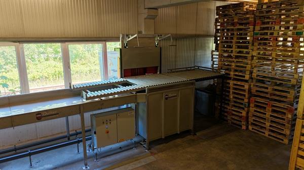 Grote foto greefa combisort fruit en appelsorteermachine 2 lijnen met waterdumper automatische dozenvullers e agrarisch tuinbouw