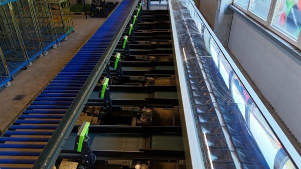 Grote foto greefa combisort fruit en appelsorteermachine 2 lijnen met waterdumper automatische dozenvullers e agrarisch tuinbouw