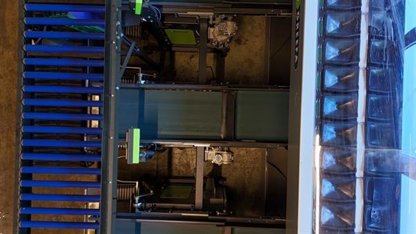 Grote foto greefa combisort fruit en appelsorteermachine 2 lijnen met waterdumper automatische dozenvullers e agrarisch tuinbouw