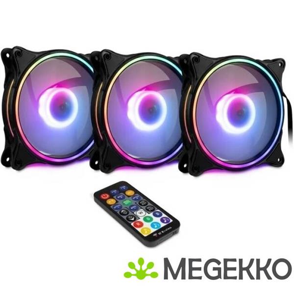 Grote foto inter tech argus rs 08 computer behuizing ventilator 12 cm zwart wit 3 stuk s computers en software overige computers en software