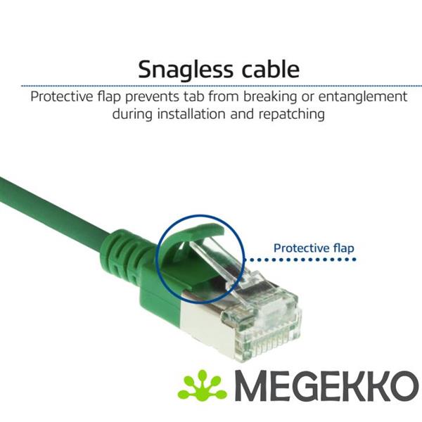 Grote foto act groene 5 meter lszh u ftp cat6a datacenter slimline patchkabel snagless met rj45 connectoren computers en software netwerkkaarten routers en switches