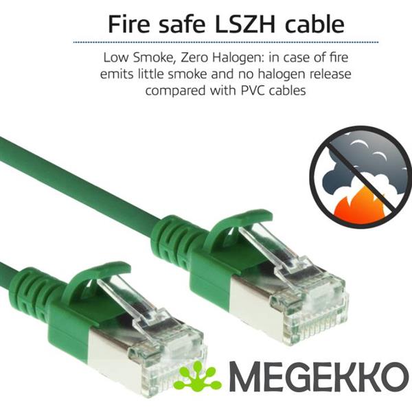 Grote foto act groene 5 meter lszh u ftp cat6a datacenter slimline patchkabel snagless met rj45 connectoren computers en software netwerkkaarten routers en switches