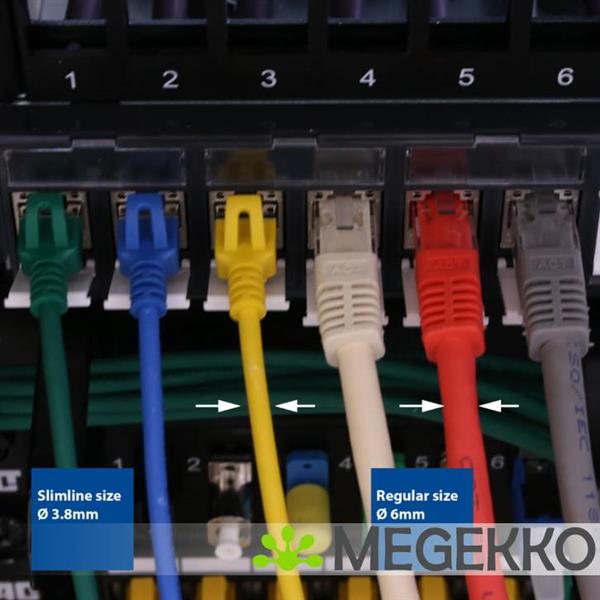 Grote foto act groene 5 meter lszh u ftp cat6a datacenter slimline patchkabel snagless met rj45 connectoren computers en software netwerkkaarten routers en switches