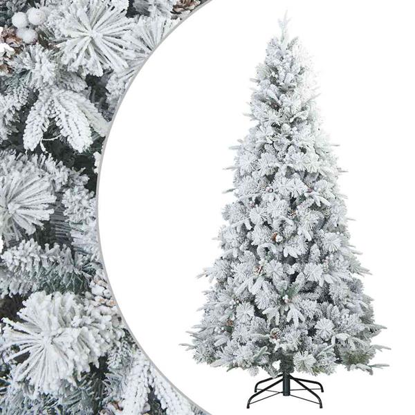 Grote foto vidaxl kunst kerstboom met geveerde takken sneeuw bedekt wit 210 cm diversen overige diversen