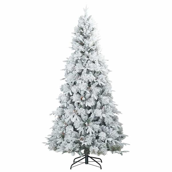 Grote foto vidaxl kunst kerstboom met geveerde takken sneeuw bedekt wit 210 cm diversen overige diversen