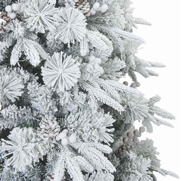 Grote foto vidaxl kunst kerstboom met geveerde takken sneeuw bedekt wit 210 cm diversen overige diversen