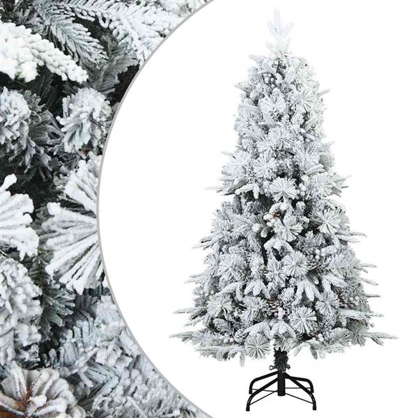 Grote foto vidaxl kunst kerstboom met geveerde takken sneeuw bedekt wit 150 cm diversen overige diversen