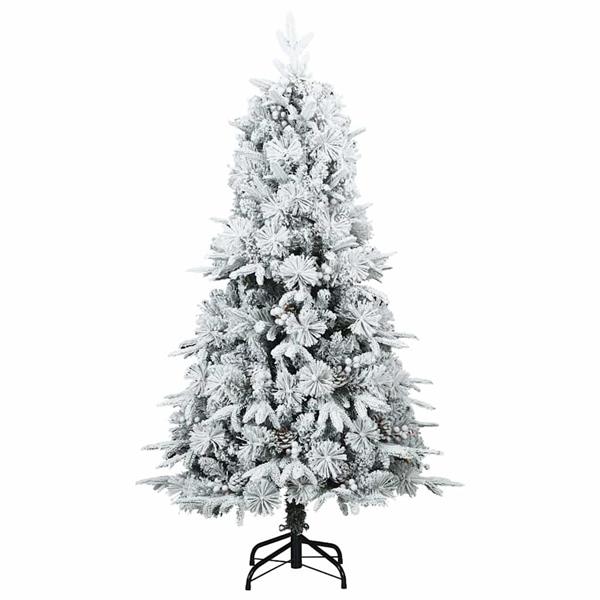 Grote foto vidaxl kunst kerstboom met geveerde takken sneeuw bedekt wit 150 cm diversen overige diversen