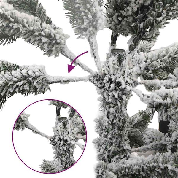 Grote foto vidaxl kunst kerstboom met geveerde takken sneeuw bedekt wit 150 cm diversen overige diversen