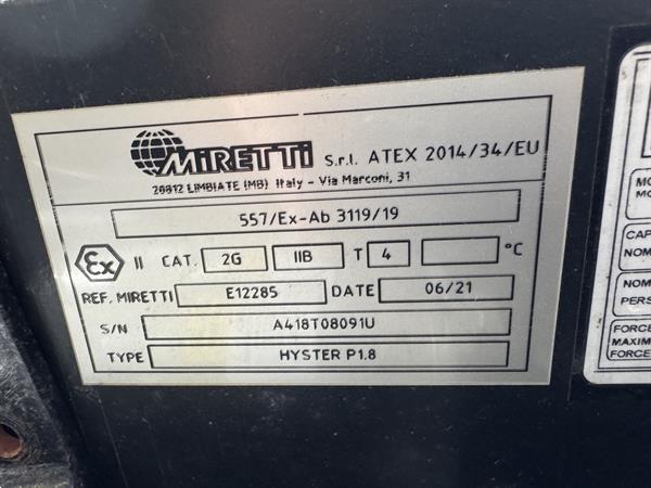 Grote foto p 1.8 demo atex miretti ex 2g zone 1 ravas doe het zelf en verbouw hefwerktuigen