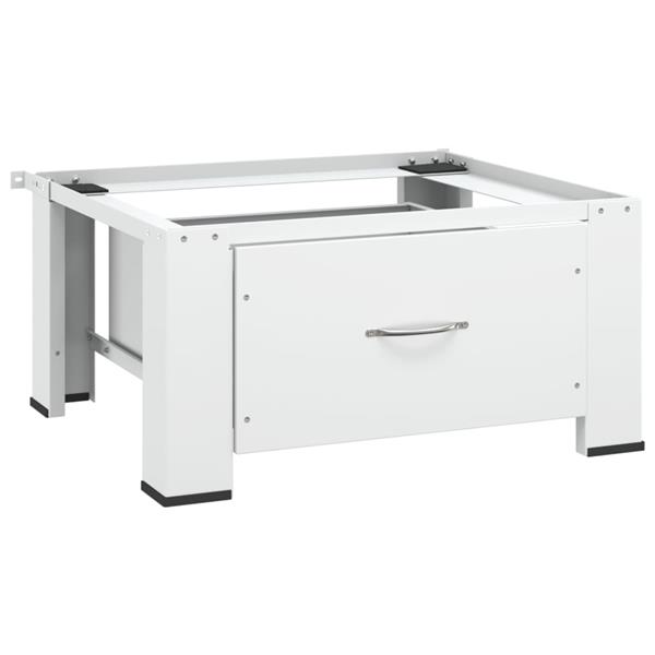 Grote foto vidaxl wasmachineverhoger met lade wit witgoed en apparatuur wasmachines