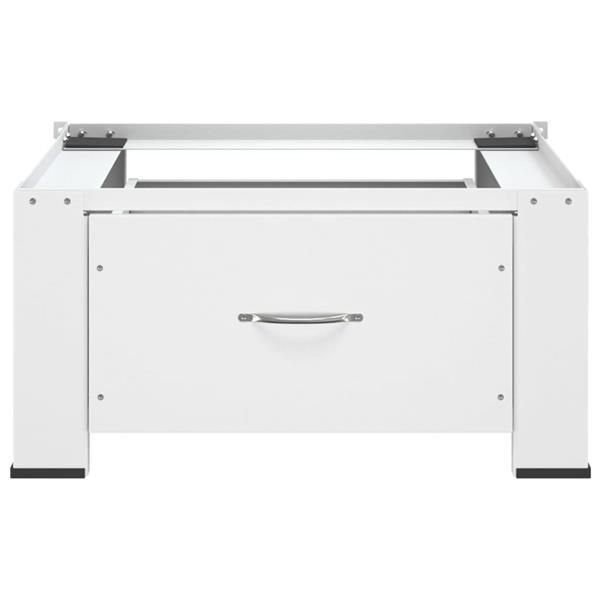 Grote foto vidaxl wasmachineverhoger met lade wit witgoed en apparatuur wasmachines