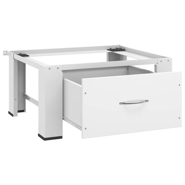 Grote foto vidaxl wasmachineverhoger met lade wit witgoed en apparatuur wasmachines