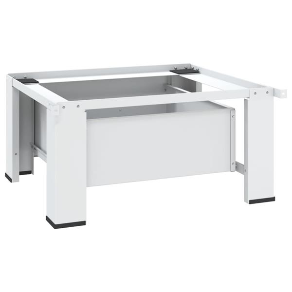 Grote foto vidaxl wasmachineverhoger met lade wit witgoed en apparatuur wasmachines