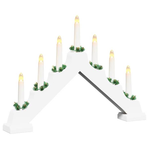 Grote foto vidaxl kerst kaars brug wit 39.5 x 5 x 29 cm massief grenenhout diversen overige diversen