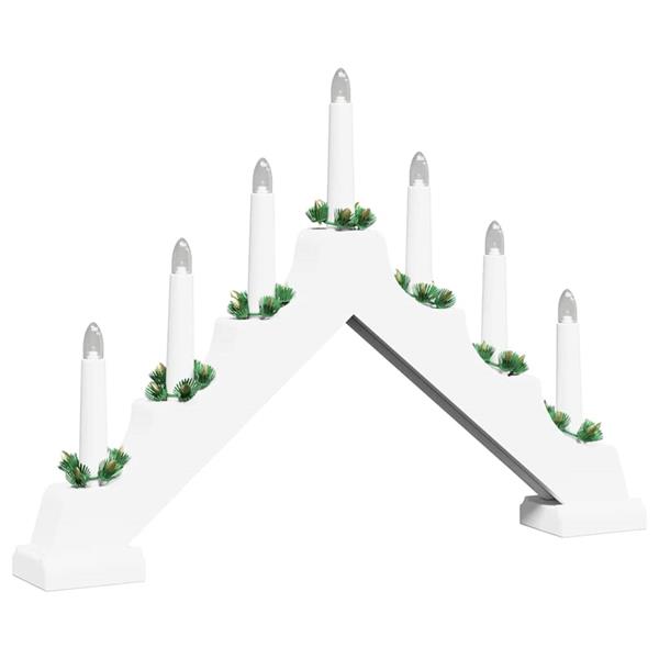 Grote foto vidaxl kerst kaars brug wit 39.5 x 5 x 29 cm massief grenenhout diversen overige diversen