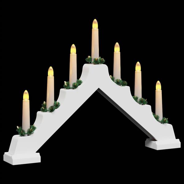Grote foto vidaxl kerst kaars brug wit 39.5 x 5 x 29 cm massief grenenhout diversen overige diversen