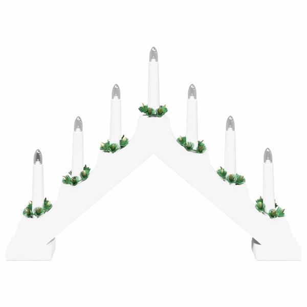 Grote foto vidaxl kerst kaars brug wit 39.5 x 5 x 29 cm massief grenenhout diversen overige diversen