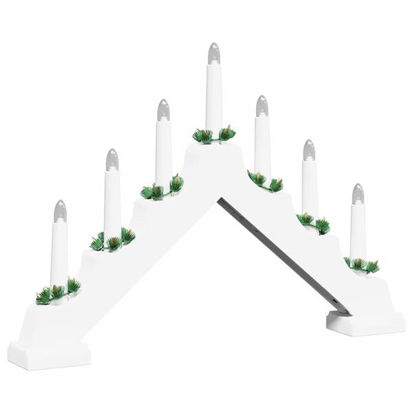 Grote foto vidaxl kerst kaars brug wit 39.5 x 5 x 29 cm massief grenenhout diversen overige diversen