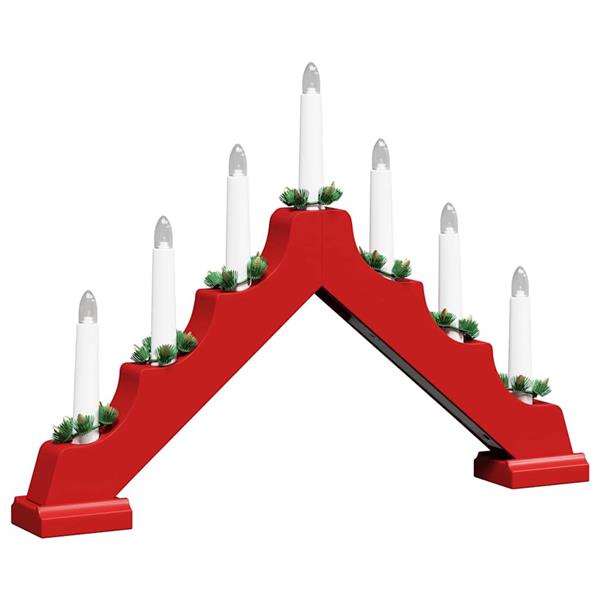 Grote foto vidaxl kerst kaars brug rood 39.5 x 5 x 29 cm massief grenenhout diversen overige diversen