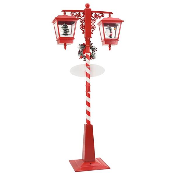 Grote foto vidaxl kerststraatlamp met 2 lantaarns rood 40 5 x 80 x 188 cm diversen overige diversen