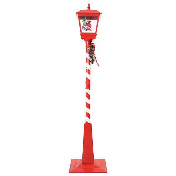 Grote foto vidaxl kerststraatlamp met lantaarn rood 40 5x40 5x180cm kunststof diversen overige diversen