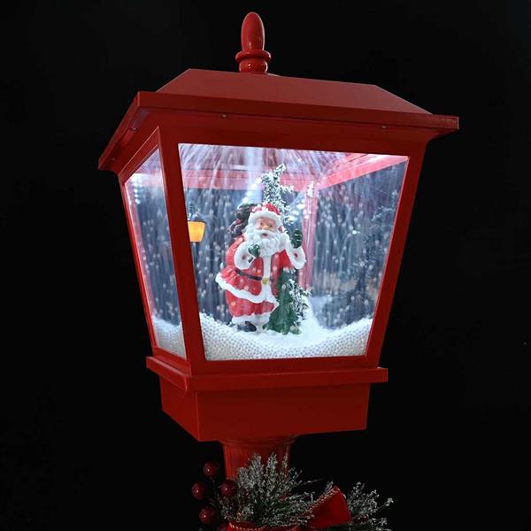 Grote foto vidaxl kerststraatlamp met lantaarn rood 40 5x40 5x180cm kunststof diversen overige diversen