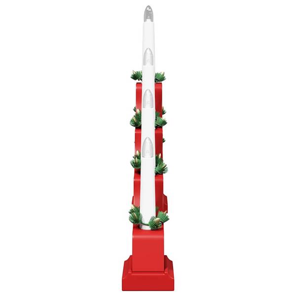 Grote foto vidaxl kerst kaars brug 3 pcs rood 39.5 x 5 x 29 cm massief grenenhout diversen overige diversen