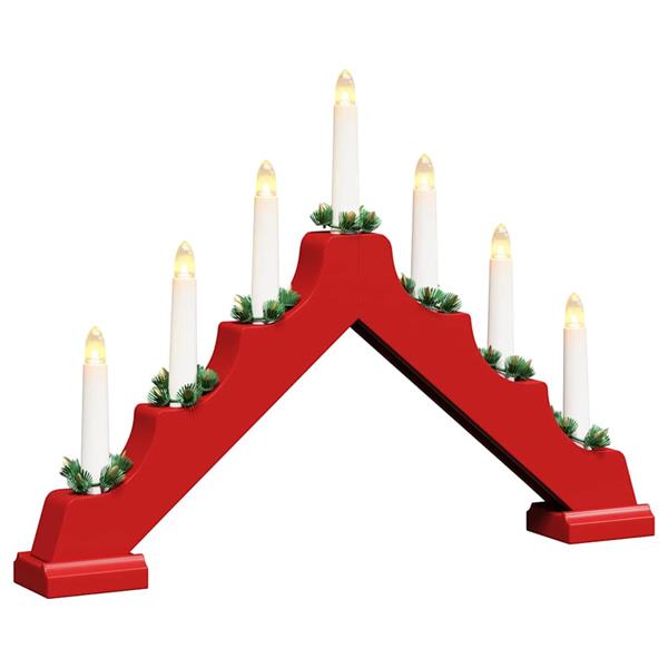 Grote foto vidaxl kerst kaars brug rood 39.5 x 5 x 29 cm massief grenenhout diversen overige diversen