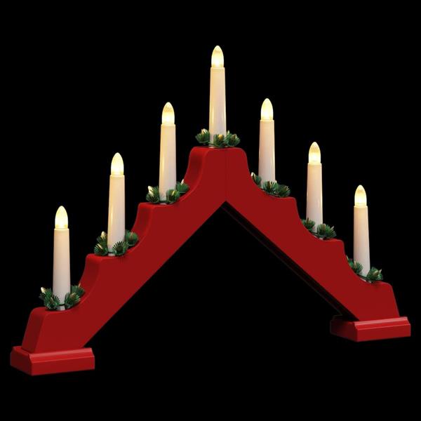 Grote foto vidaxl kerst kaars brug rood 39.5 x 5 x 29 cm massief grenenhout diversen overige diversen