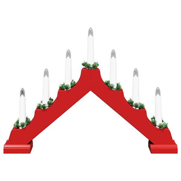 Grote foto vidaxl kerst kaars brug rood 39.5 x 5 x 29 cm massief grenenhout diversen overige diversen