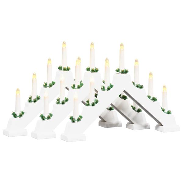 Grote foto vidaxl kerst kaars brug 3 pcs wit 39.5 x 5 x 29 cm massief grenenhout diversen overige diversen