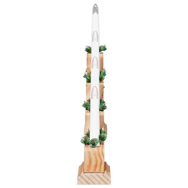 Grote foto vidaxl kerst kaars brug met 7 led 3 pcs bruin 39.5 x 5 x 29 cm diversen overige diversen