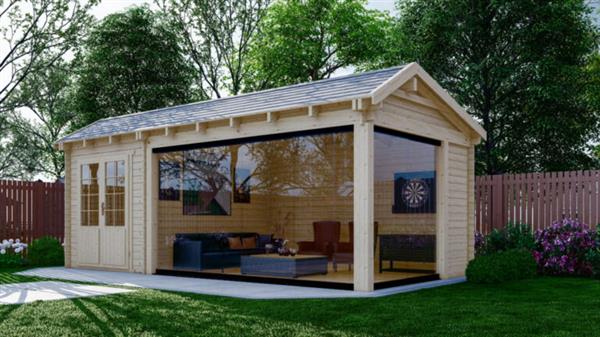 Grote foto blokhut g6734k 40mm dikke wanden tuin en terras tuinhuisjes en blokhutten