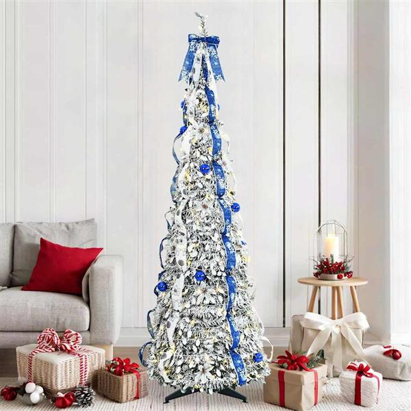 Grote foto vidaxl kunstkerstboom met 200 led met standaard groen 210 cm pvc diversen overige diversen