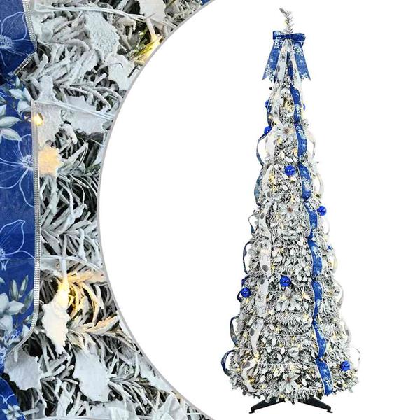 Grote foto vidaxl kunstkerstboom met 200 led met standaard groen 210 cm pvc diversen overige diversen