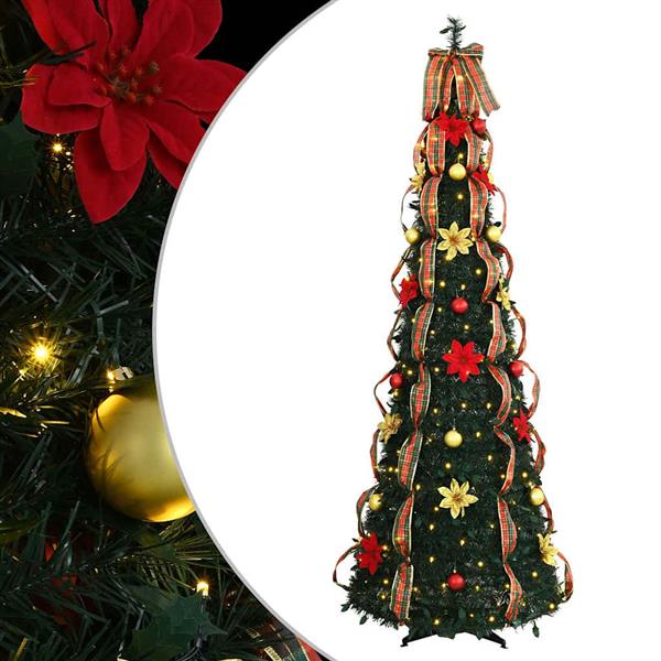 Grote foto vidaxl kunstkerstboom met 200 led met standaard groen 210 cm pvc diversen overige diversen