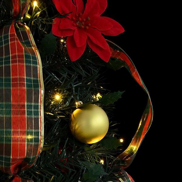 Grote foto vidaxl kunstkerstboom met 200 led met standaard groen 210 cm pvc diversen overige diversen