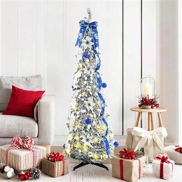 Grote foto vidaxl kunstkerstboom met 100 led met standaard groen 150 cm pvc diversen overige diversen