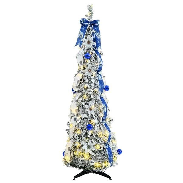 Grote foto vidaxl kunstkerstboom met 100 led met standaard groen 150 cm pvc diversen overige diversen