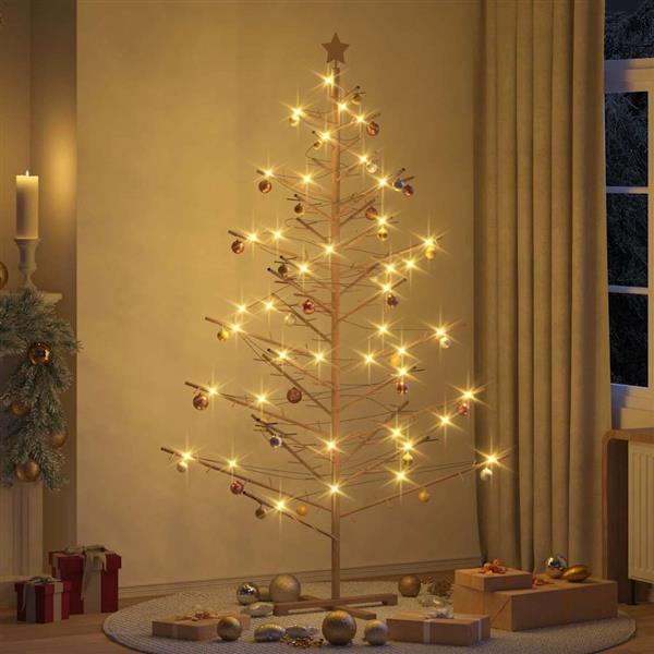 Grote foto vidaxl houten kerstboom met standaard bruin 210 cm massief grenenhout diversen overige diversen