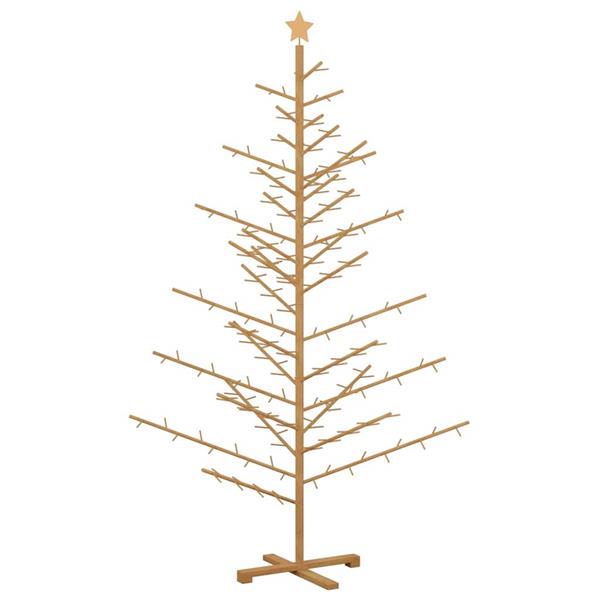 Grote foto vidaxl houten kerstboom met standaard bruin 210 cm massief grenenhout diversen overige diversen