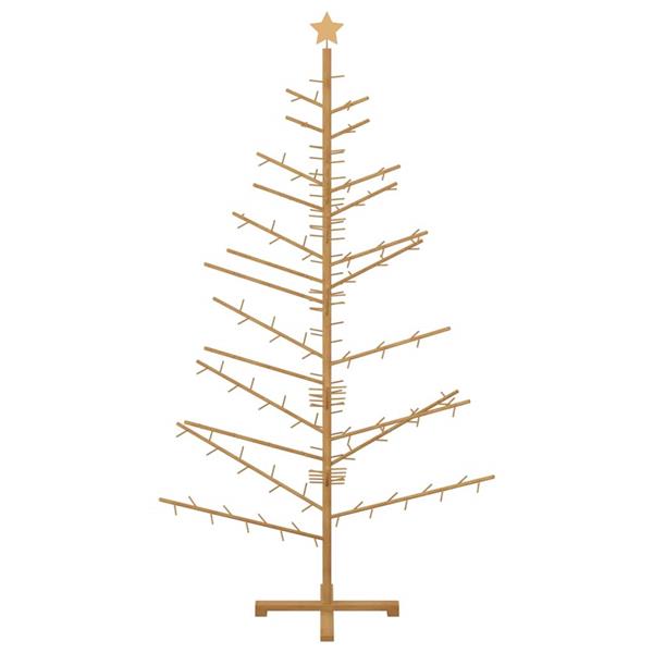 Grote foto vidaxl houten kerstboom met standaard bruin 210 cm massief grenenhout diversen overige diversen