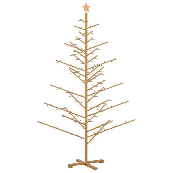Grote foto vidaxl houten kerstboom met standaard bruin 210 cm massief grenenhout diversen overige diversen