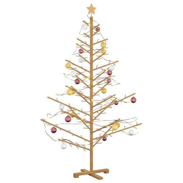 Grote foto vidaxl houten kerstboom met standaard bruin 180 cm massief grenenhout diversen overige diversen