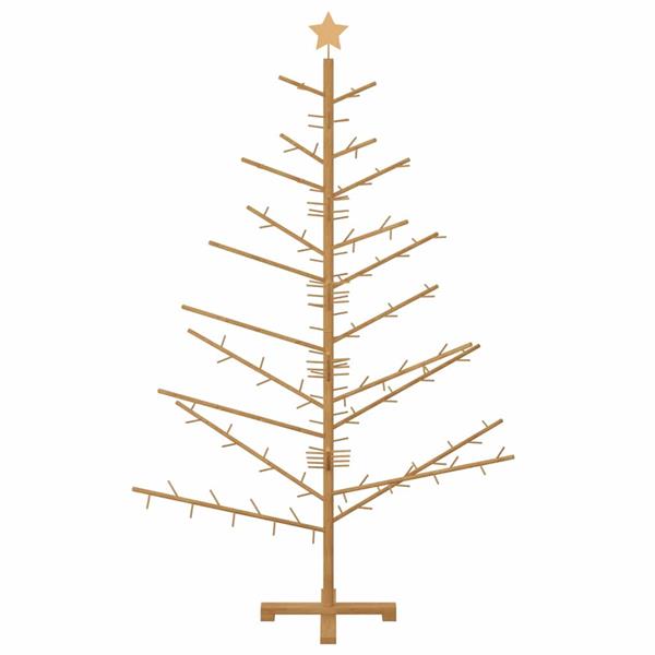 Grote foto vidaxl houten kerstboom met standaard bruin 180 cm massief grenenhout diversen overige diversen