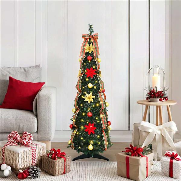 Grote foto vidaxl kunstkerstboom met 50 led met standaard groen 120 cm pvc diversen overige diversen