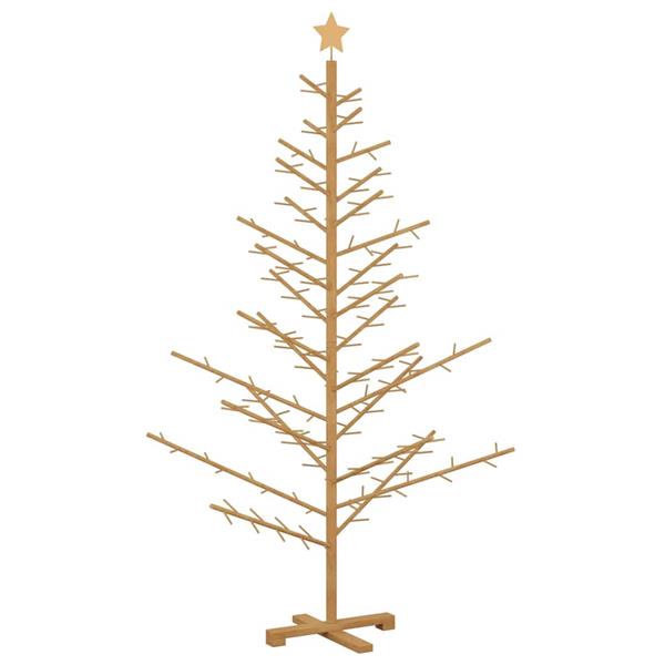Grote foto vidaxl houten kerstboom met standaard bruin 180 cm massief grenenhout diversen overige diversen