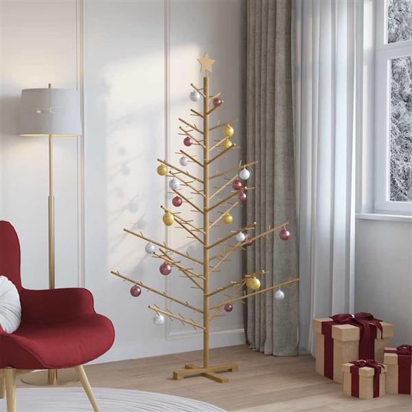 Grote foto vidaxl houten kerstboom met standaard bruin 180 cm massief grenenhout diversen overige diversen