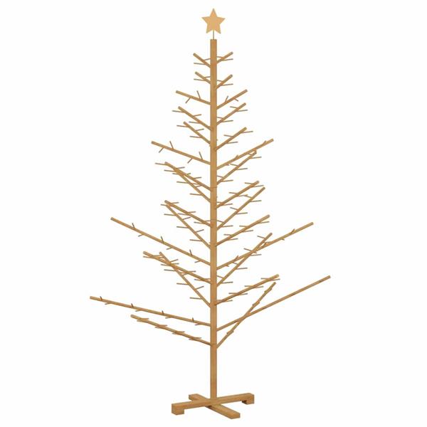 Grote foto vidaxl houten kerstboom met standaard bruin 180 cm massief grenenhout diversen overige diversen